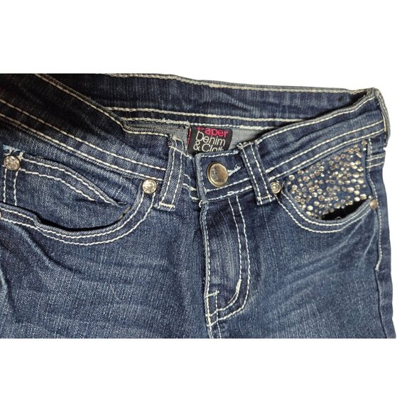 Paper Denim &amp; Cloth Girls' Jeans Size 7 Dark Wash‎ with Rhinestone Pocket - Picture 7 of 16